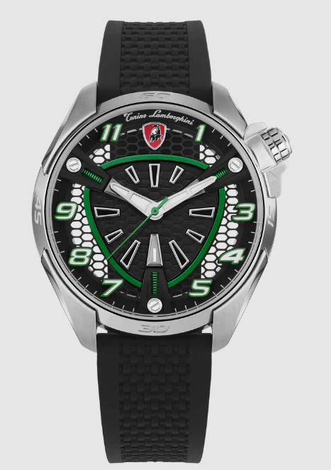 best luxury Lamborghini SHOCK ABS Silver/Green TLX_TLABSG-SS-R watches for men